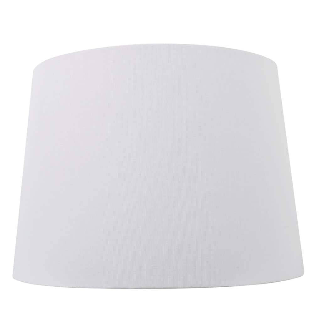 Hampton Bay Mix and Match 14 in. Dia x 10 in. H White Linen Blend Drum Replacement Table Lamp Shade (2)
