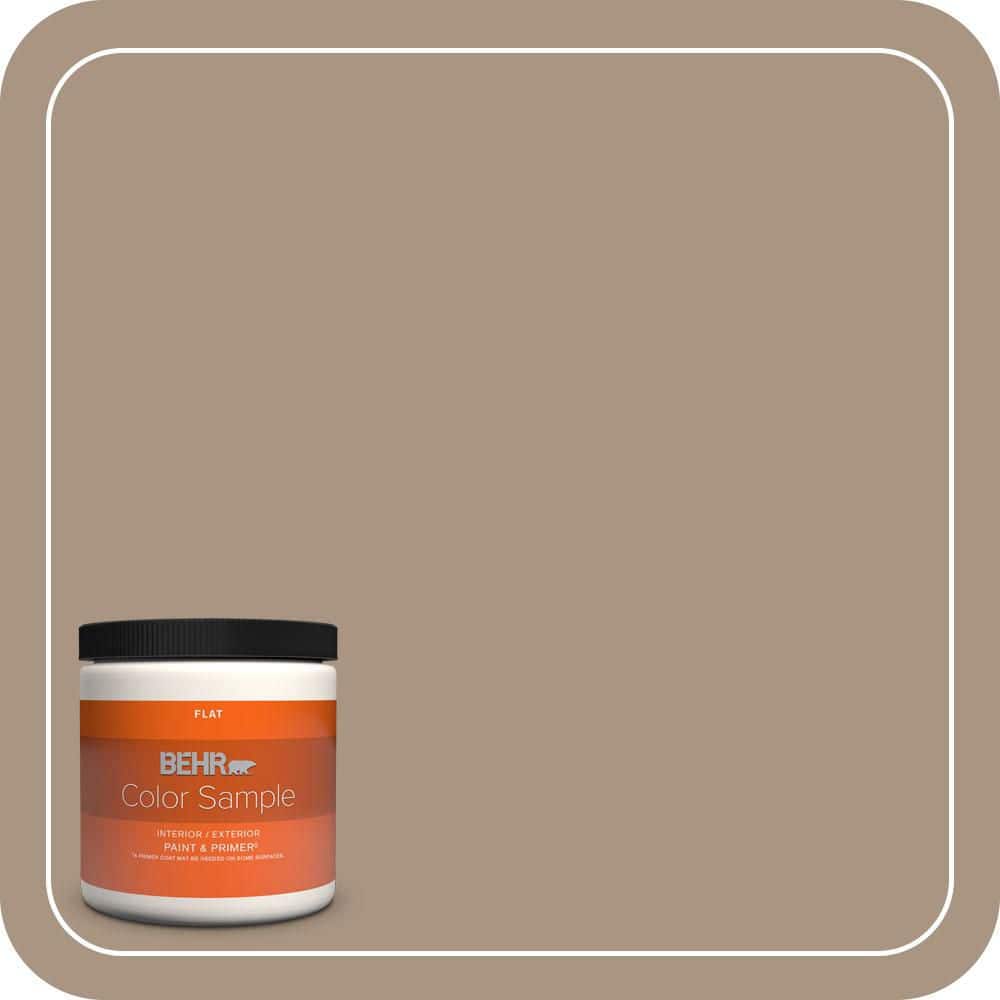 BEHR PREMIUM PLUS 8 oz. #T17-11 Silent Sands Flat Interior/Exterior Paint & Primer Color Sample