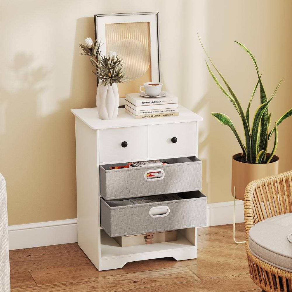 Volenca 4-Drawer Dresser Chest Storage Organizer with Open Shelves (3)