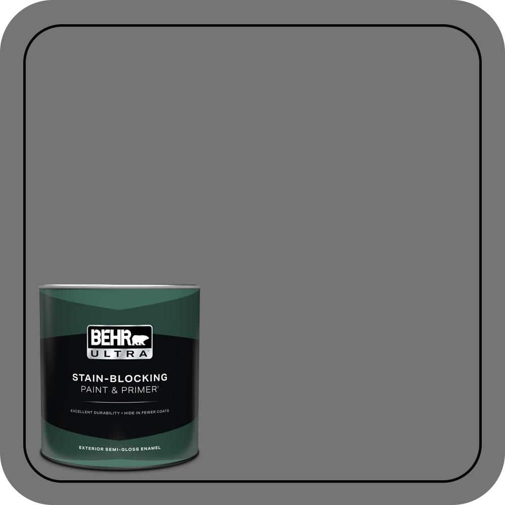 BEHR ULTRA 1 qt. #N520-5 Iron Mountain Semi-Gloss Enamel Exterior Paint & Primer