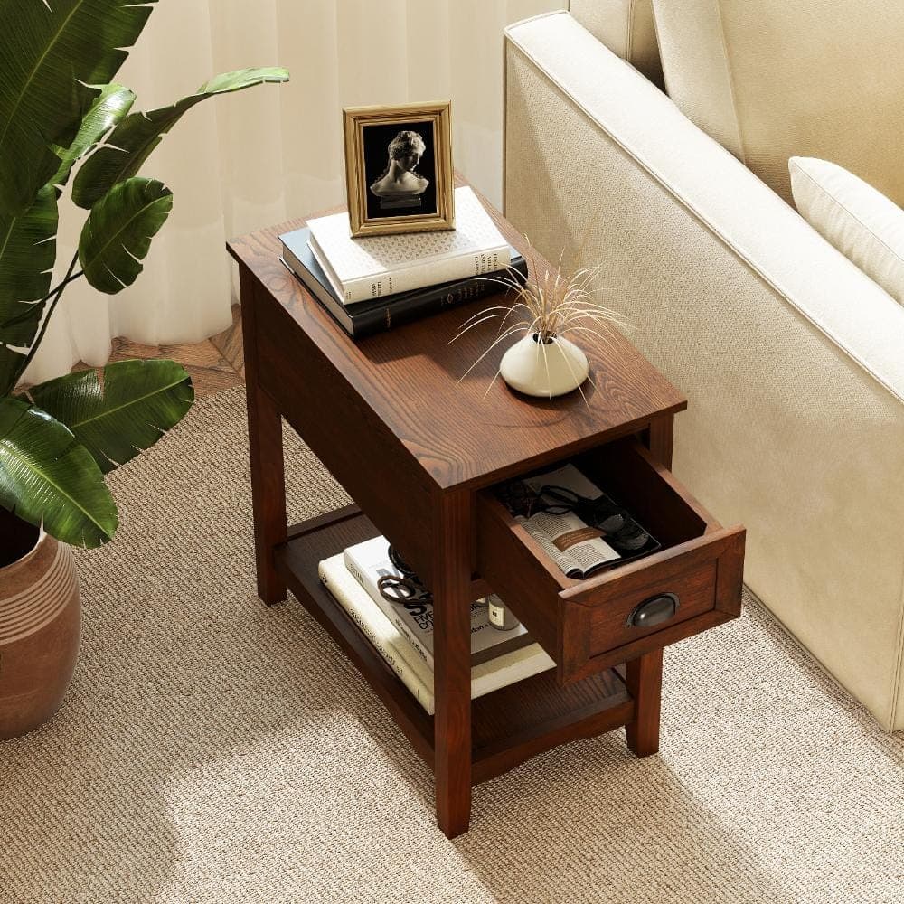 Volenca Set of 2 End Tables with Drawer and Open Shelf (3)