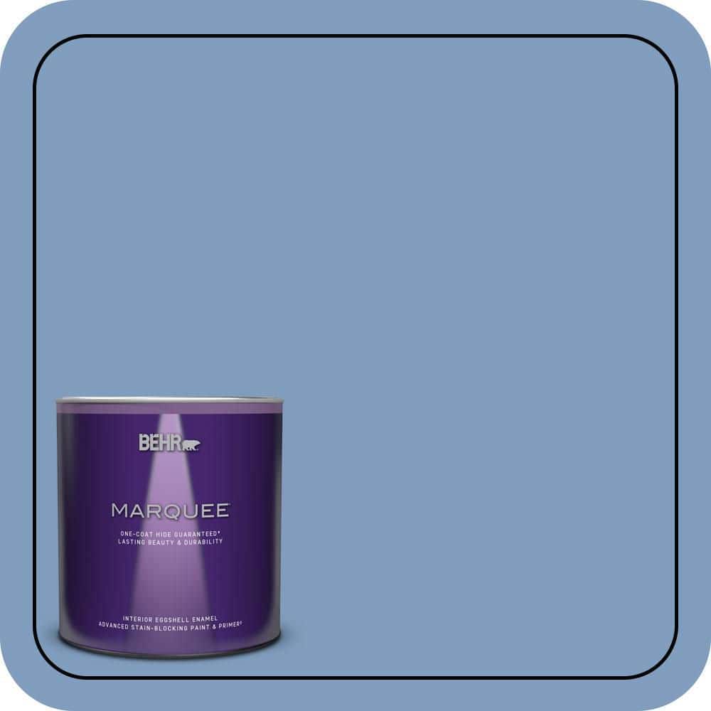 BEHR MARQUEE 1 qt. #M530-4 Washed Denim One-Coat Hide Eggshell Enamel Interior Paint & Primer