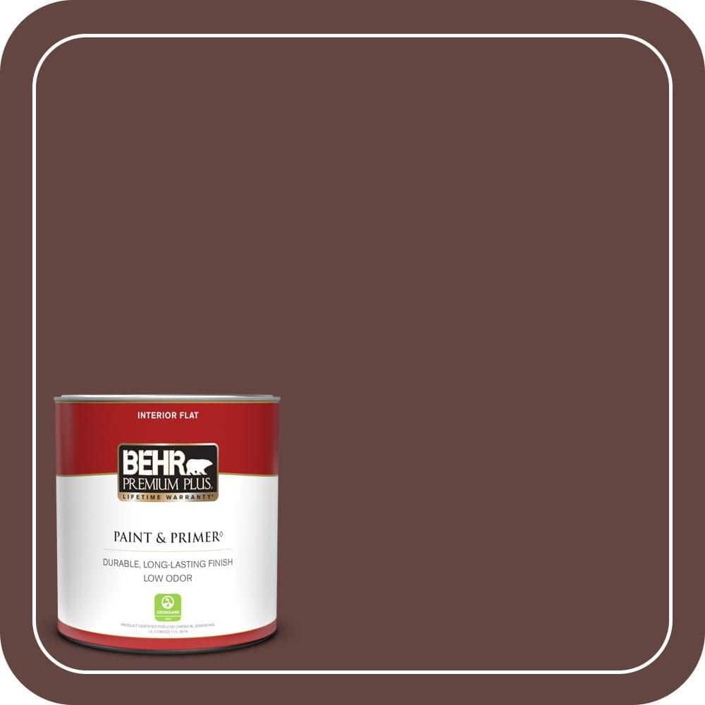 BEHR PREMIUM PLUS 1 qt. #PMD-62 Black Plum Flat Low Odor Interior Paint & Primer