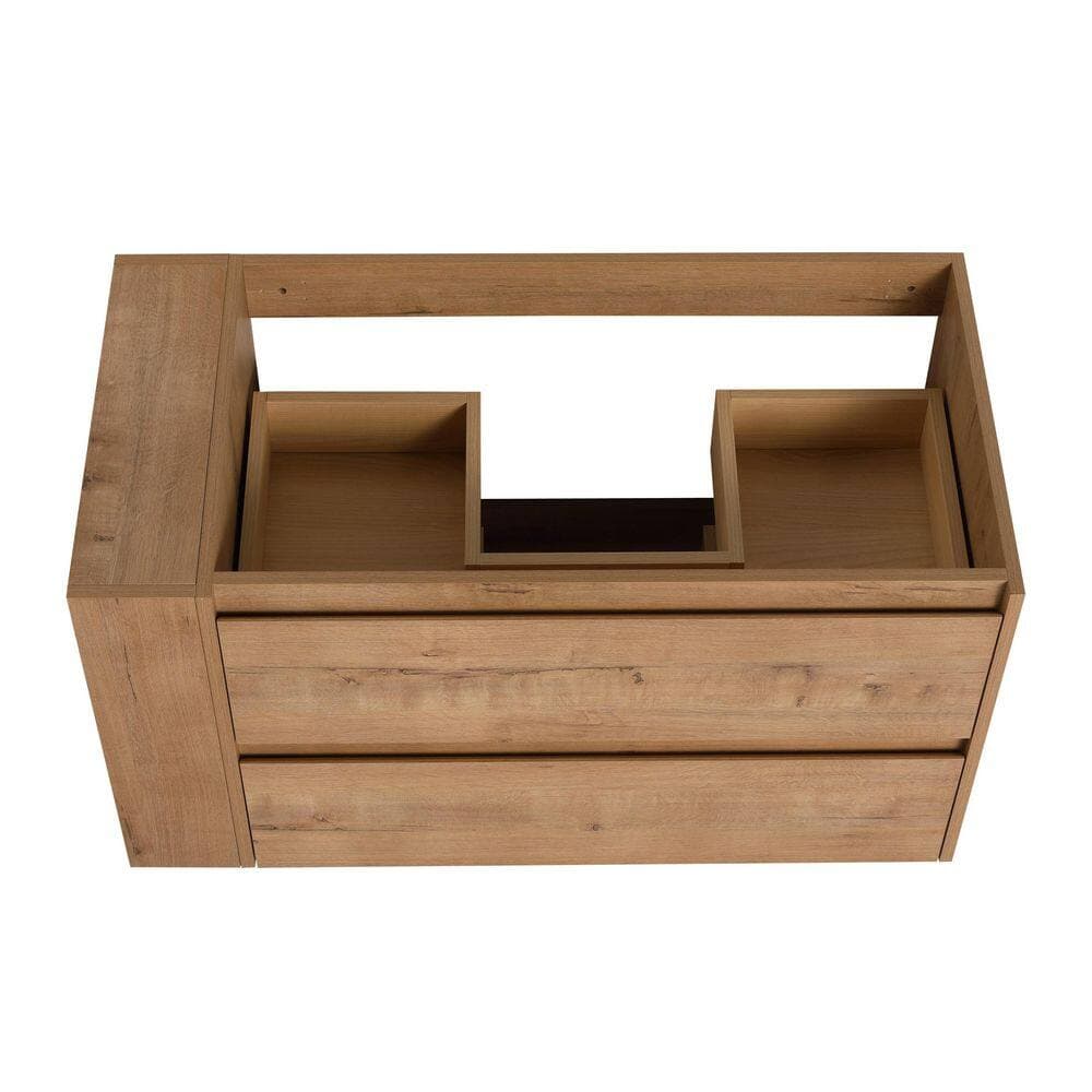 Noble House Osiris Modern 19 in. Floating Bath Vanity Cabinet without Top with Soft Close Drawers, Open Shelf (3)
