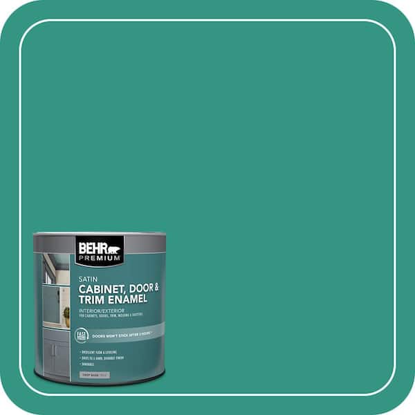 BEHR PREMIUM 1 qt. #P440-6 Esmeralda Satin Enamel Interior/Exterior Cabinet, Door & Trim Paint (2)