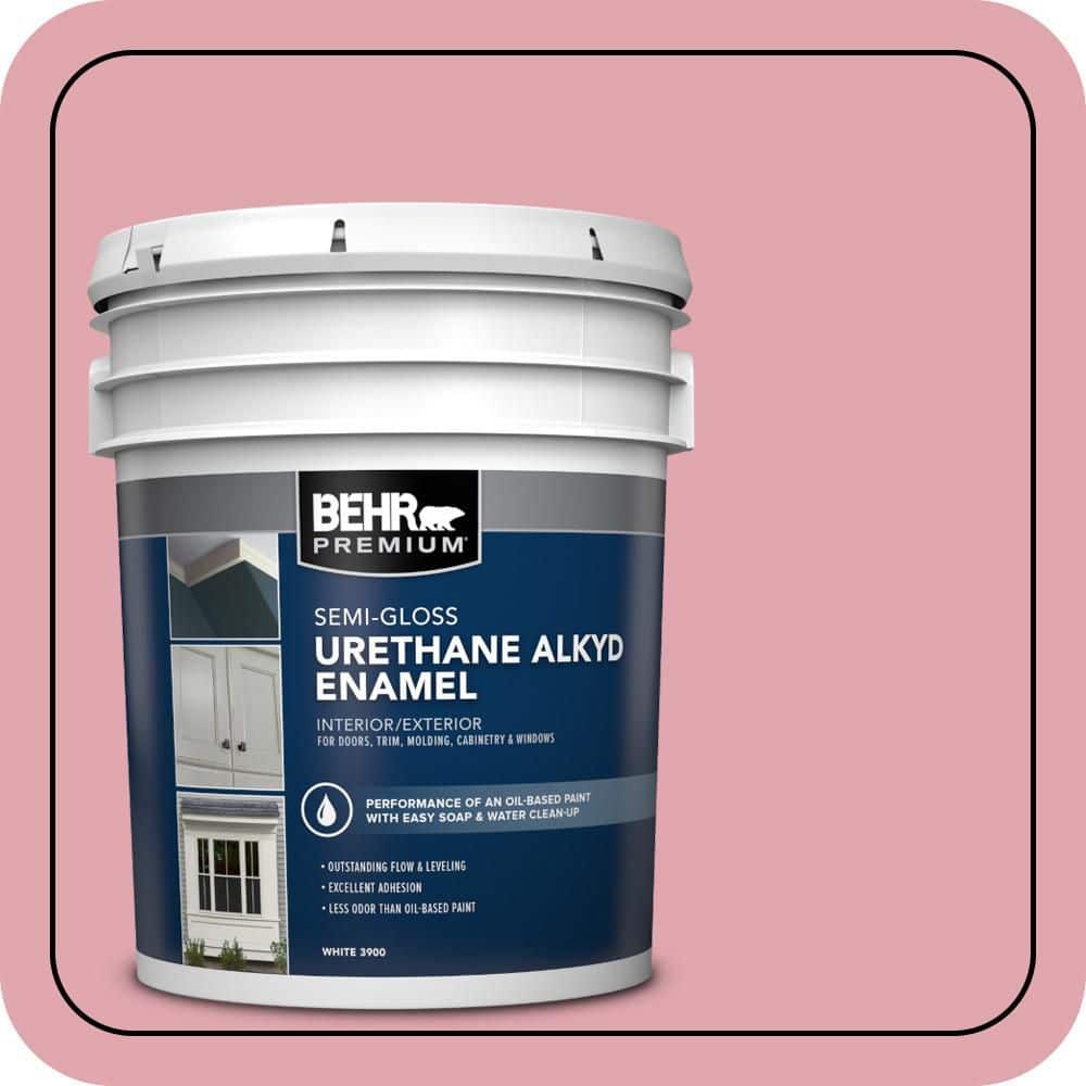BEHR PREMIUM 5 gal. #M150-3 Apple Blossom Urethane Alkyd Semi-Gloss Enamel Interior/Exterior Paint
