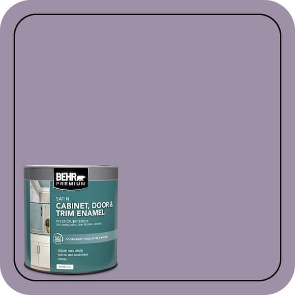 BEHR PREMIUM 1 qt. #S100-4 Ancestry Violet Satin Enamel Interior/Exterior Cabinet, Door & Trim Paint (2)
