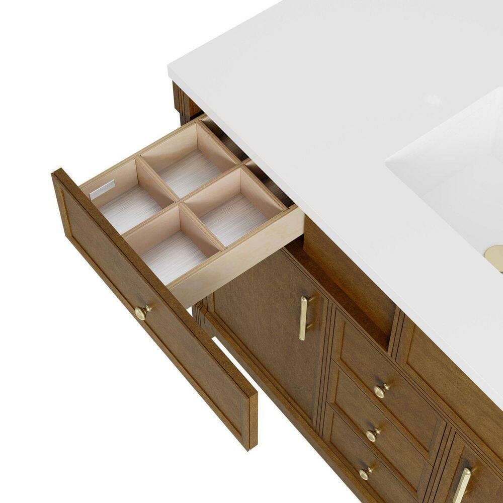 James Martin Vanities Bellshire 47.6 in. W x 23.3 in. D x 34.8 in. H Single Bath Vanity Cabinet without Top in Honey Oak (2)