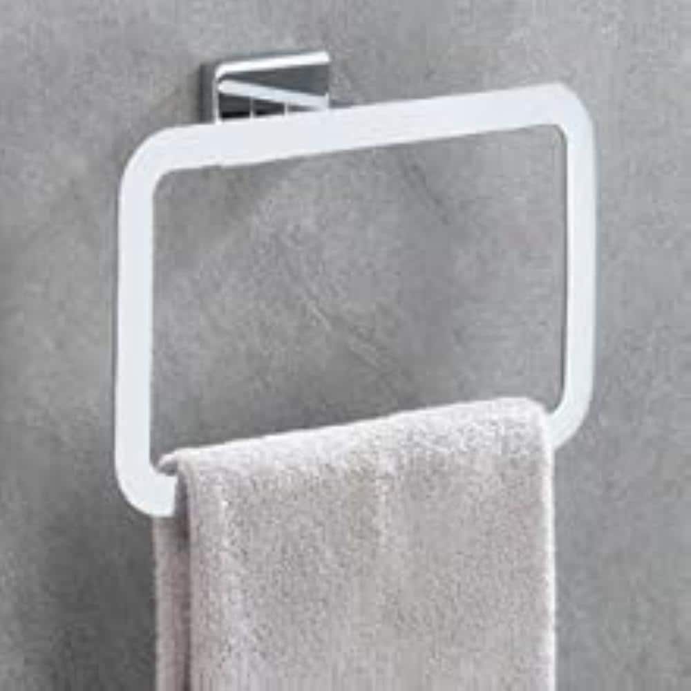 Unbranded Premium 4-Piece Bath Hardware Set with Towel Bar, Square Towel Ring, Toilet Paper Holder, Robe Towel Hook (3)