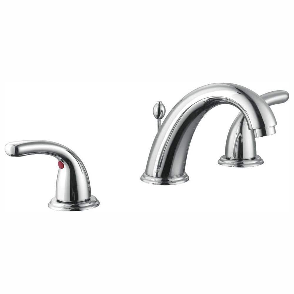 Glacier Bay Builders 8 in. Widespread Double-Handle High-Arc Bathroom Faucet in Polished Chrome (2)