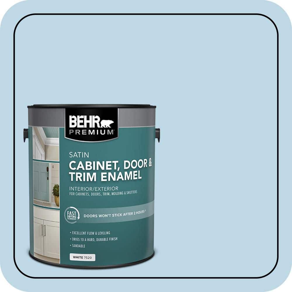 BEHR PREMIUM 1 gal. #M500-1 Tinted Ice Satin Enamel Interior/Exterior Cabinet, Door & Trim Paint
