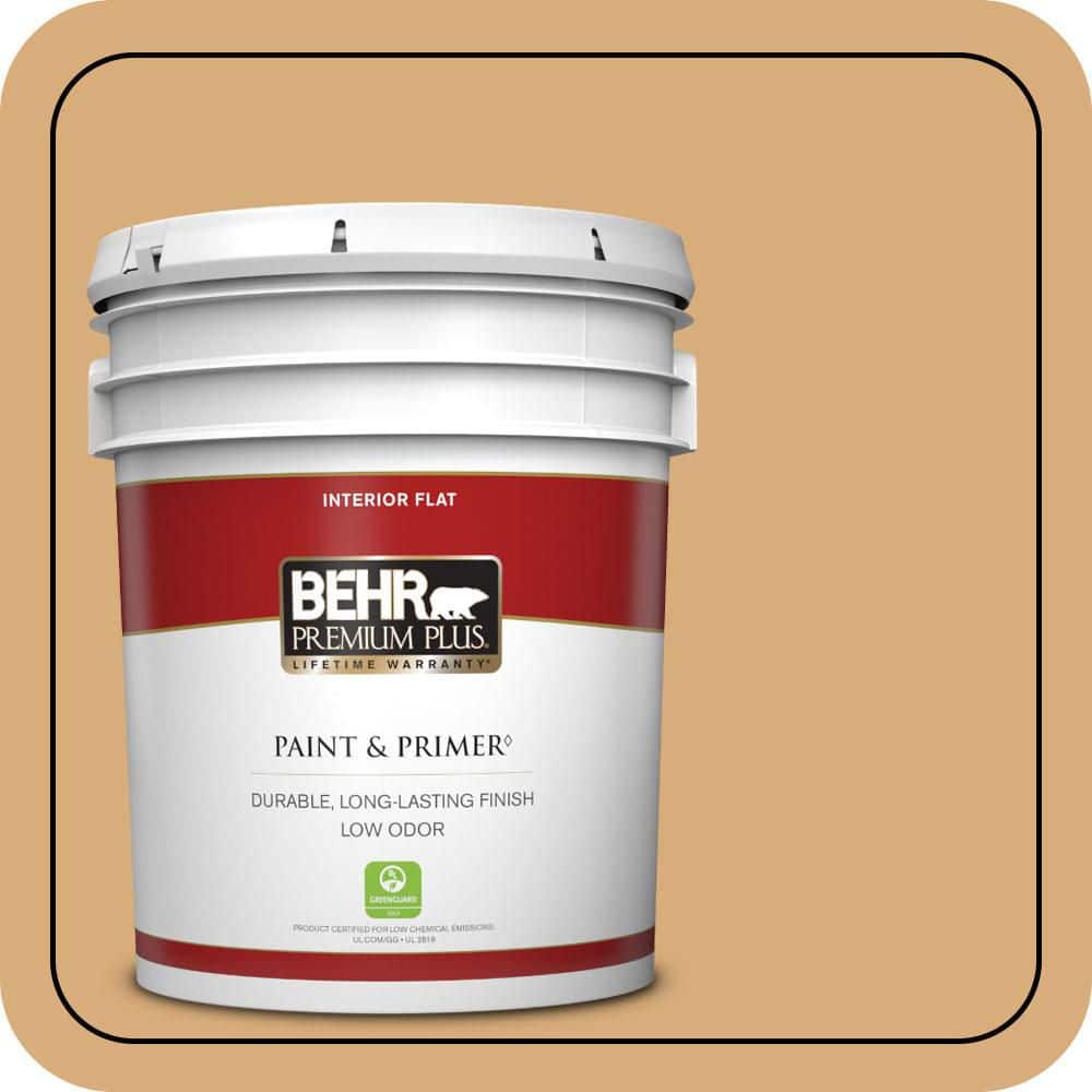 BEHR PREMIUM PLUS 5 gal. #PPU6-05 Cork Flat Low Odor Interior Paint & Primer (1)