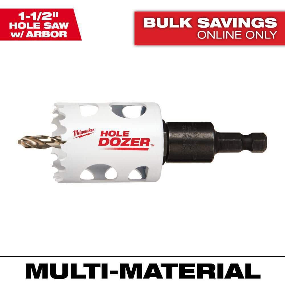 Milwaukee 1-1/2 in. Hole Dozer Bi-Metal Hole Saw with 3/8 in. Arbor & Pilot Bit (1)
