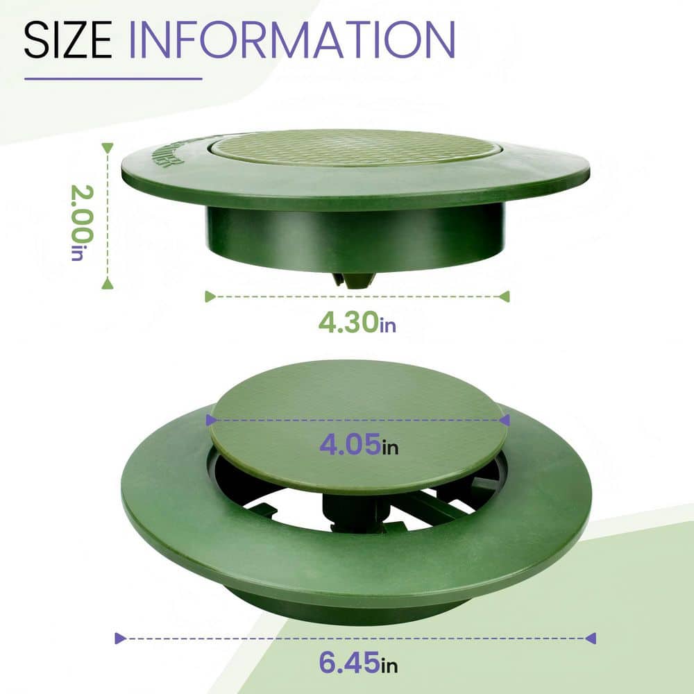 Helhom 4 in. Pop Up Drainage Emitter for Sewer and Drain Fittings, Replacement Pop-Up Drainage Emitter Lid (2)