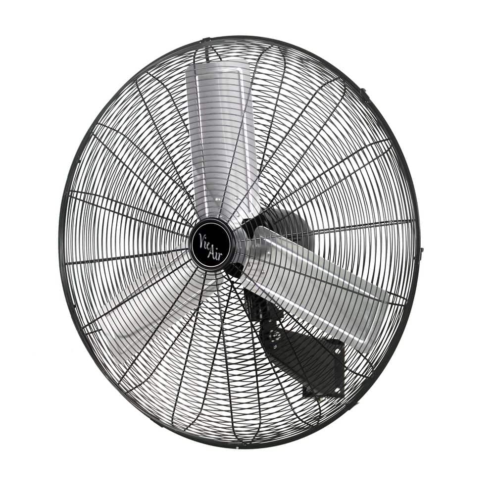 Vie Air 24 in. Tilting Wall Mountable Heavy Duty Commercial Strength Oscillating Fan with 3-Speed Motor in Black (2)