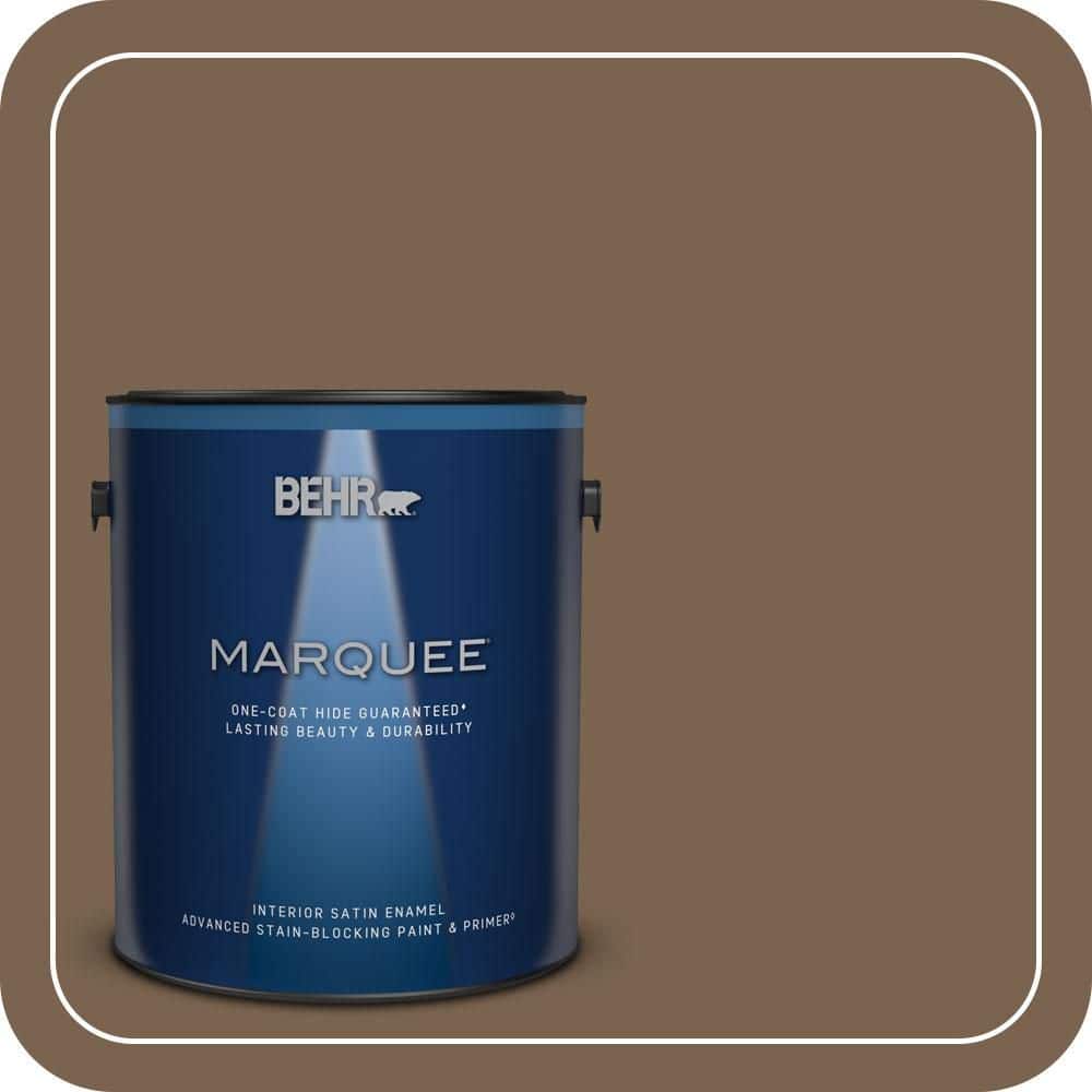 BEHR MARQUEE 1 gal. #N260-7 Folk Guitar One-Coat Hide Satin Enamel Interior Paint & Primer