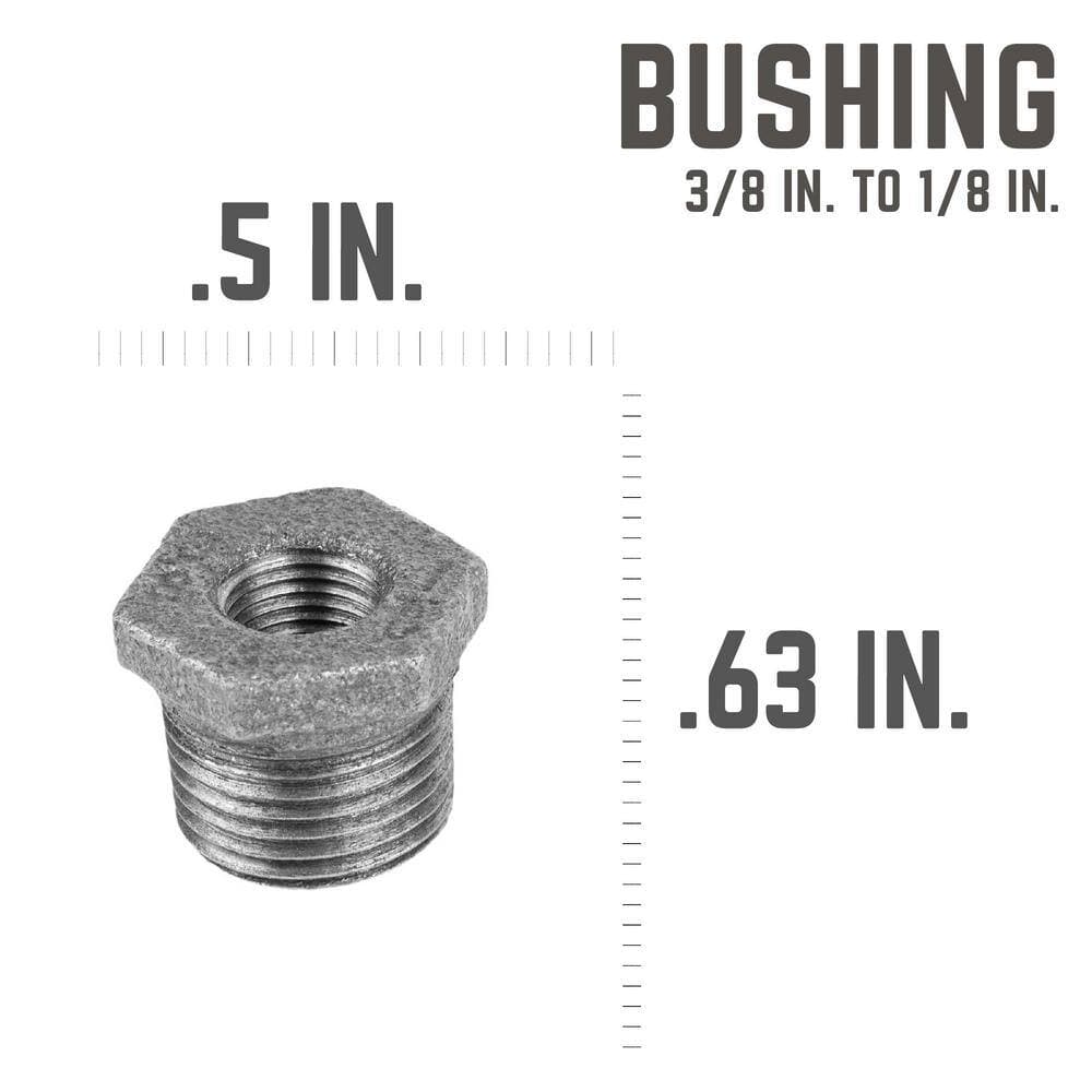 STZ 3/8 in. 1/8 in. Black Malleable Iron Bushing Fitting (2)