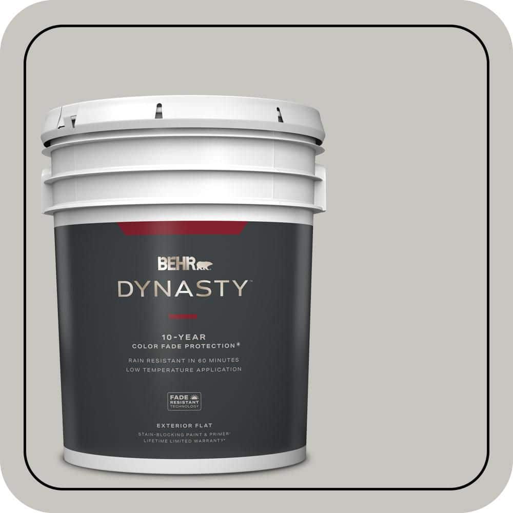 BEHR DYNASTY 5 gal. #PPU24-16 Titanium Flat Exterior Stain-Blocking Paint & Primer