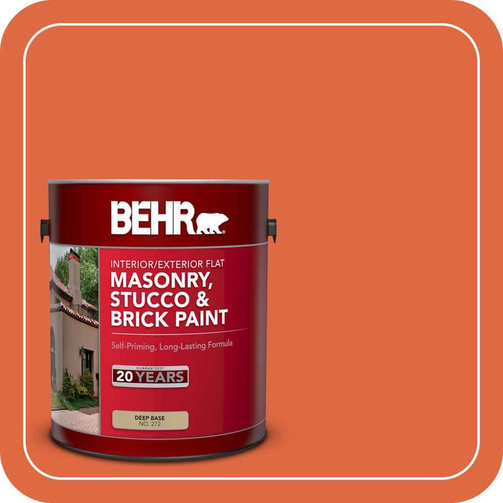 BEHR 1 gal. #P200-7 Bonfire Night Flat Interior/Exterior Masonry, Stucco and Brick Paint (1)