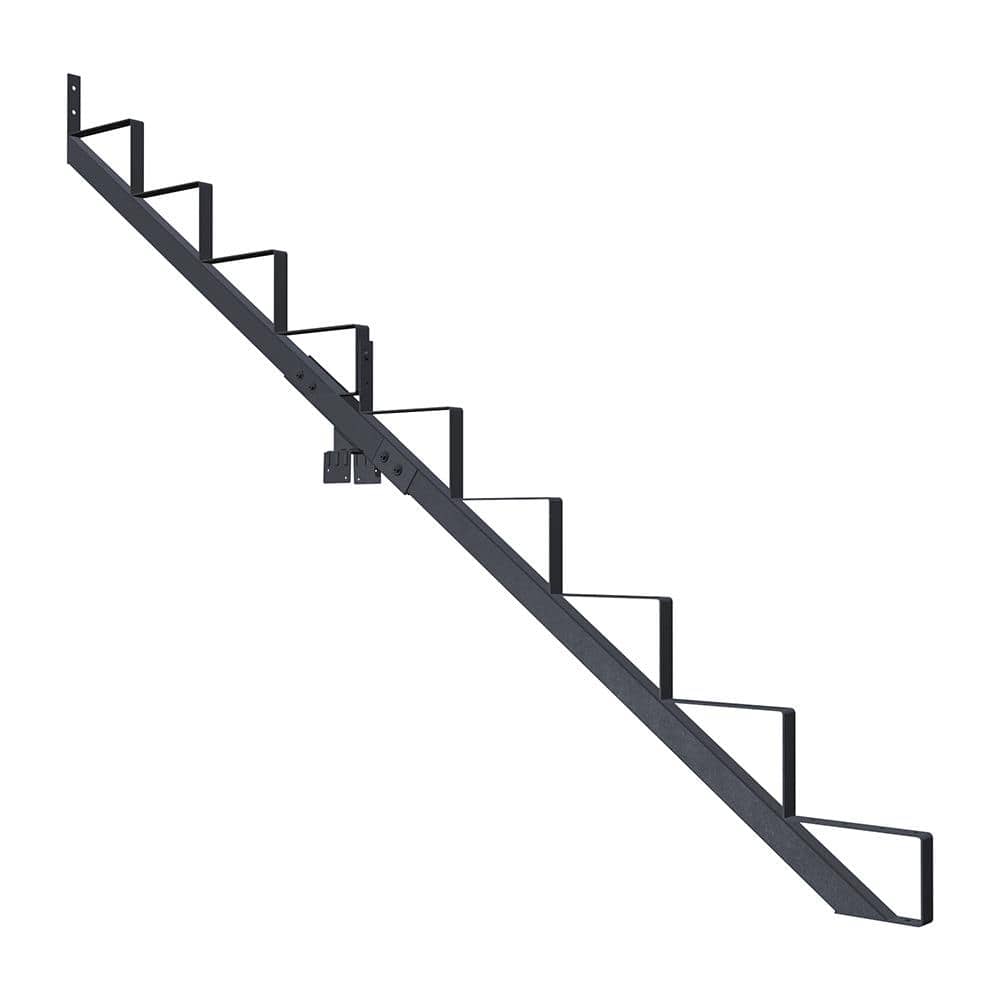 PEAK 9-Step Steel Stair Riser (Stringer) and Connector Kit in Matte Black
