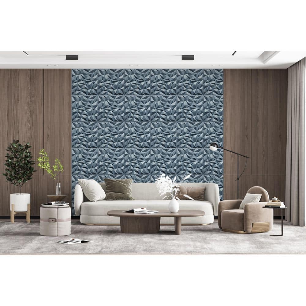 Dundee Deco Falkirk Ross 2/25 in. x 19.7 in. x 19.7 in. Brilliant Silver PVC Diamond 3D Decorative Wall Panel 5-Pack (3)