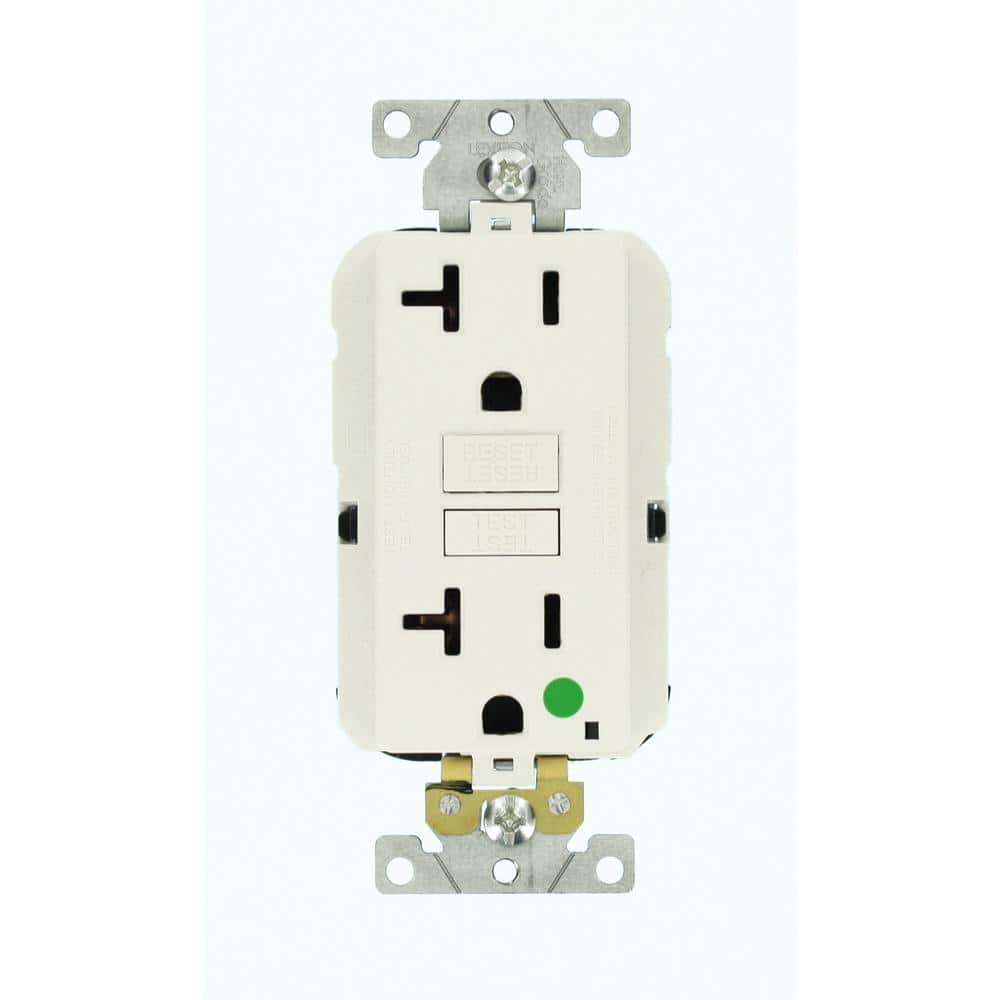 Leviton 20 Amp Lev-Lok Modular Wiring Device SmartlockPro Hospital Grade Extra Heavy Duty GFCI Outlet, White MGFN2-HGW (1)