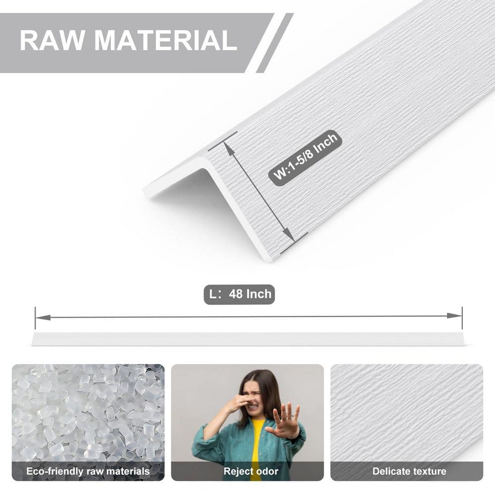 Laybus 1.625 in. x 4 ft. PVC Drywall Corner Bead, Self Adhesive Corner Guards for Walls (4-Pack), Corner Guards for Walls (2)