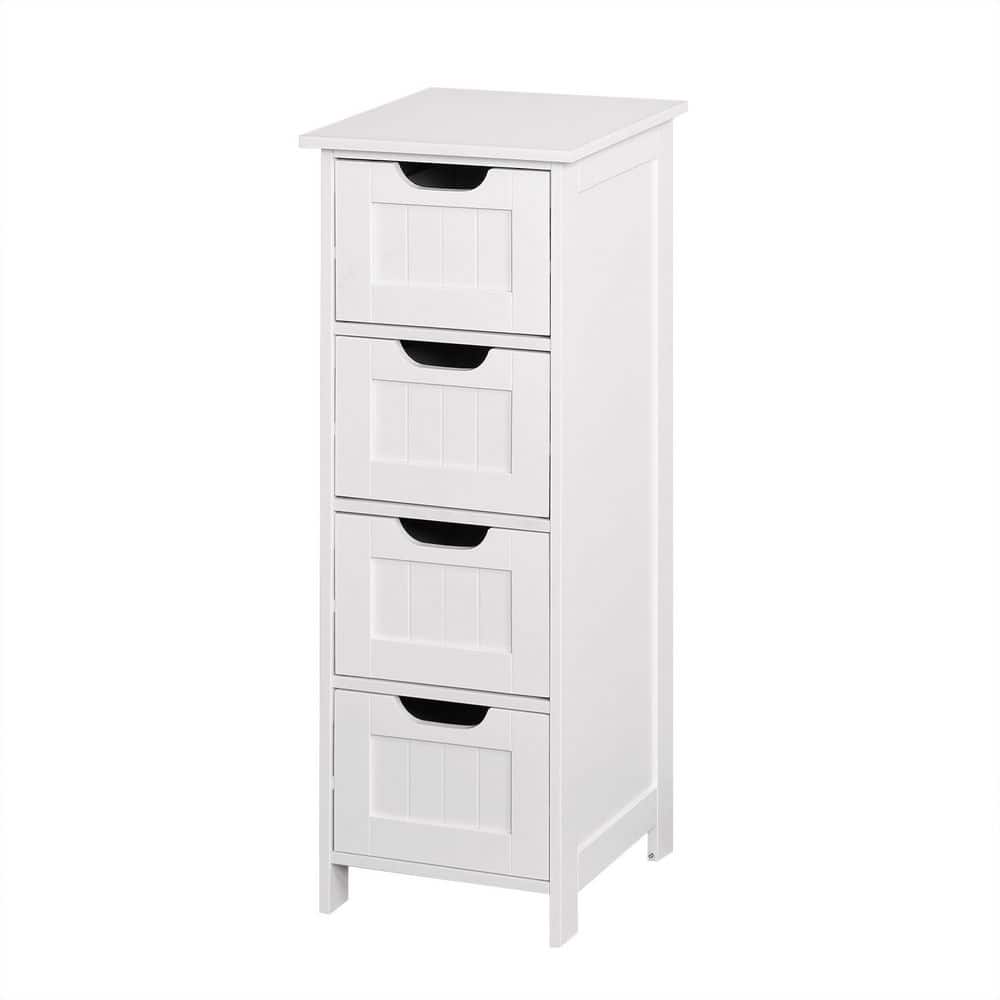 Unbranded 11.8 in. W 11.8 in. D 32.3 in. H Wood Linen Cabinet with 4-Drawers for Bathroom