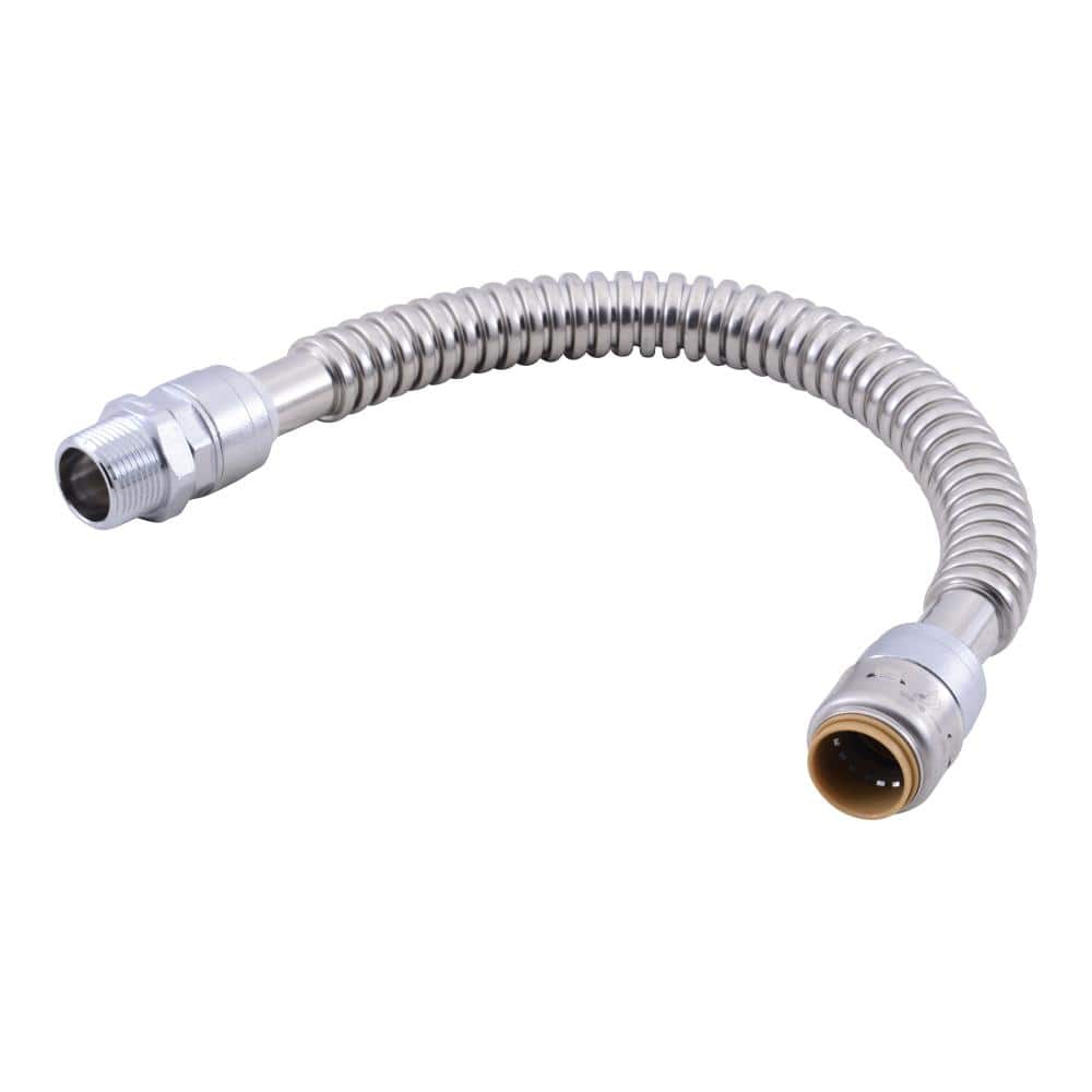 SharkBite Max 3/4 in. Push-to-Connect x 3/4 in. MIP x 18 in. Corrugated Stainless Steel Water Heater Connector (1)