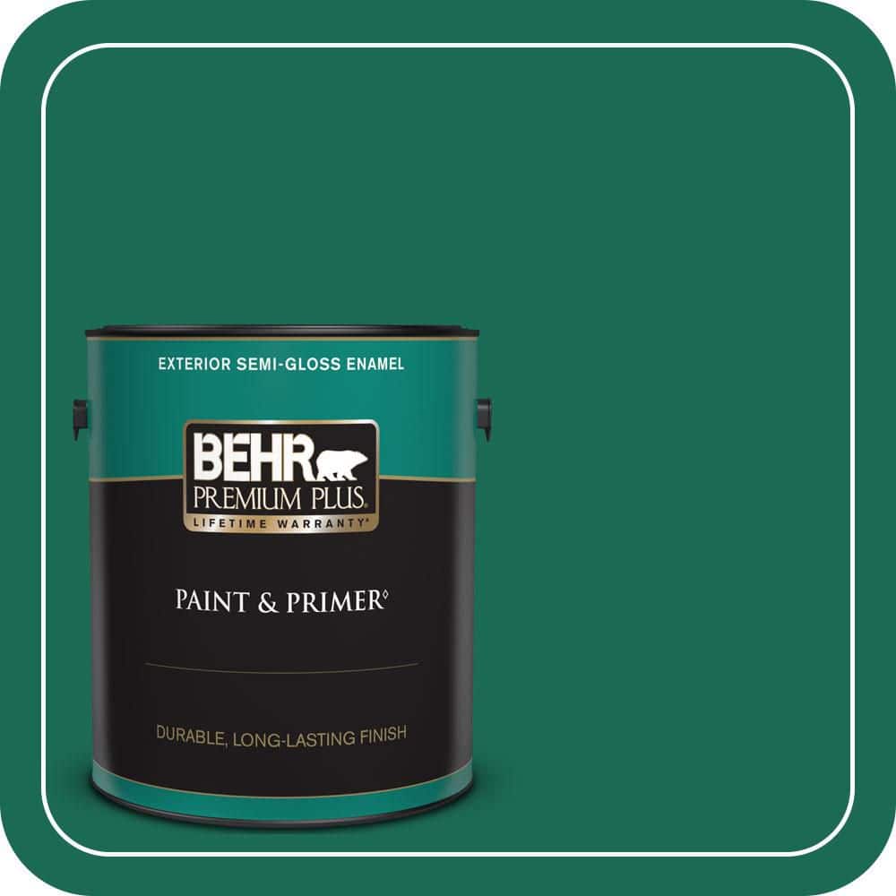 BEHR PREMIUM PLUS 1 gal. #480B-7 Clover Brook Semi-Gloss Enamel Exterior Paint & Primer