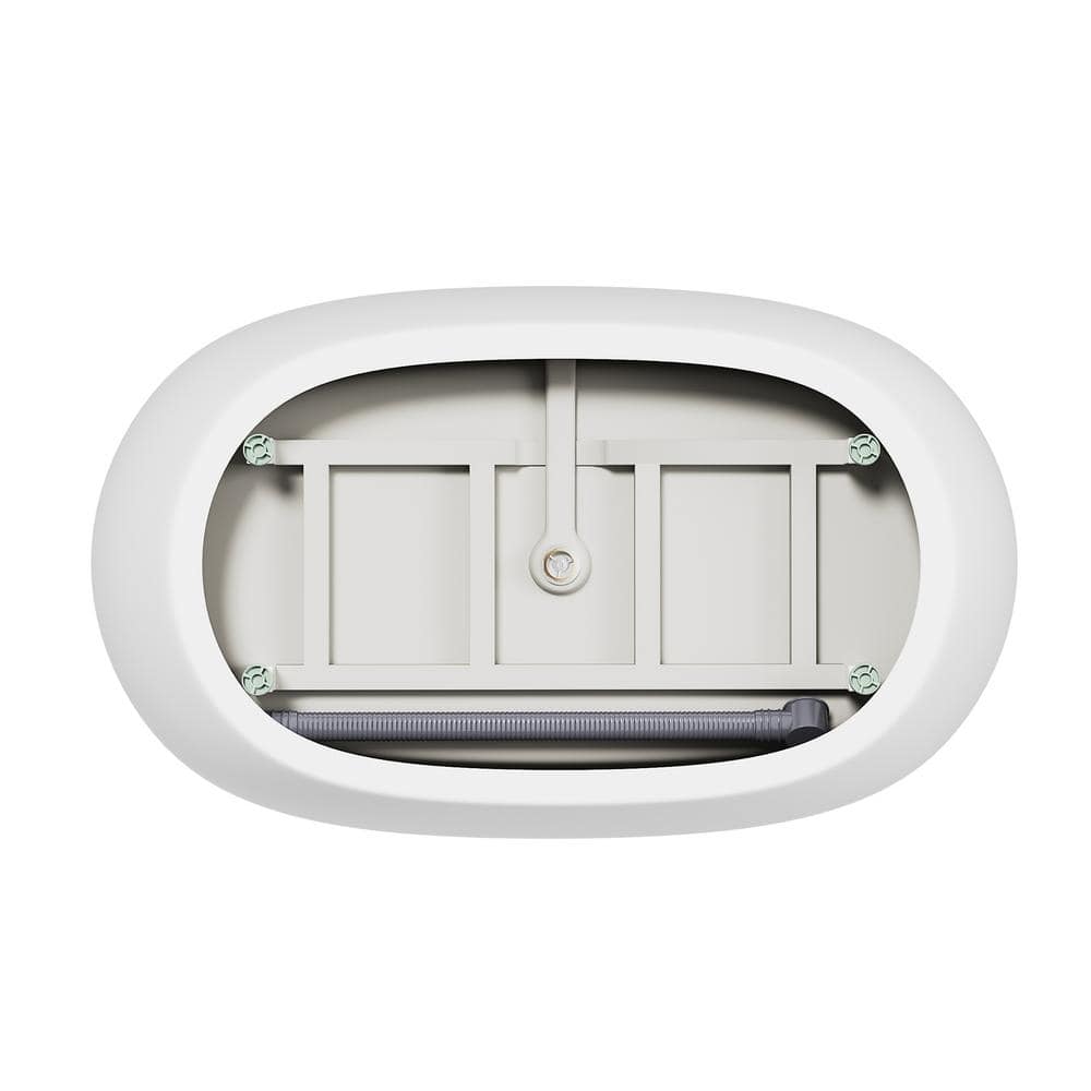 CATALINA 47in.x28in. Oval Shape Acrylic Freestanding Soaking Bathtubs in Gloss White with Chrome Overflow and Pop Up Drain (2)