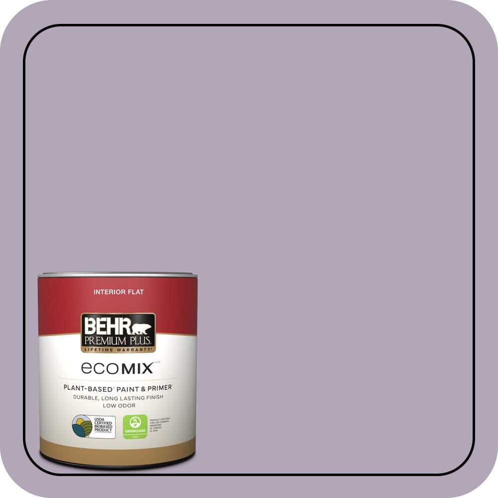 BEHR PREMIUM PLUS 1 qt. #660F-4 Plum Frost Flat EcoMix Plant-Based Interior Paint & Primer (1)