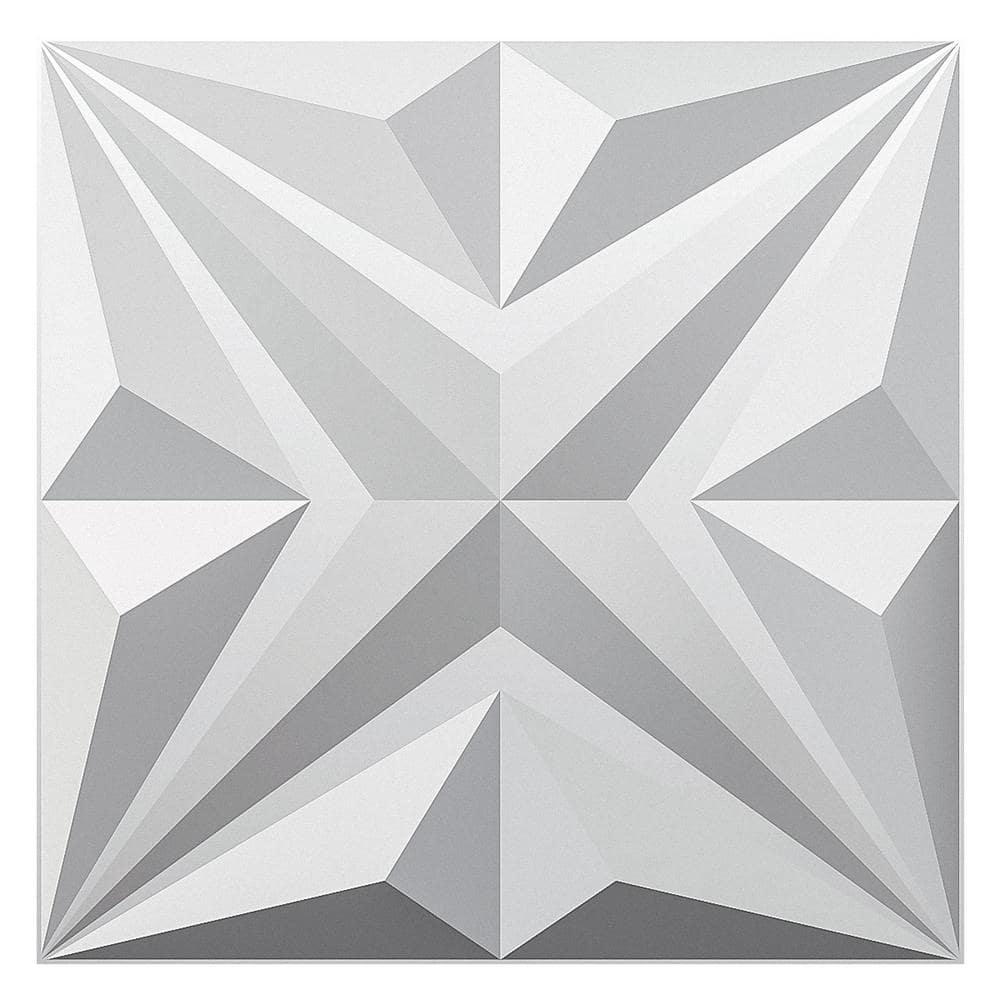 Art3d Star Design Series 19.7 in. x 19.7 in. 3D Embossed Decorative Wall Panel in White 12-Panels (1)