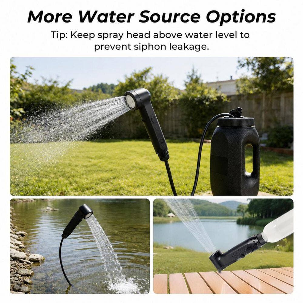 Anqtovp Portable Electric Bidet Attachment with 2.5L Tank, Dual Jet/Shower Modes, USB-C, Adapter, Hose for Travel/Home (3)