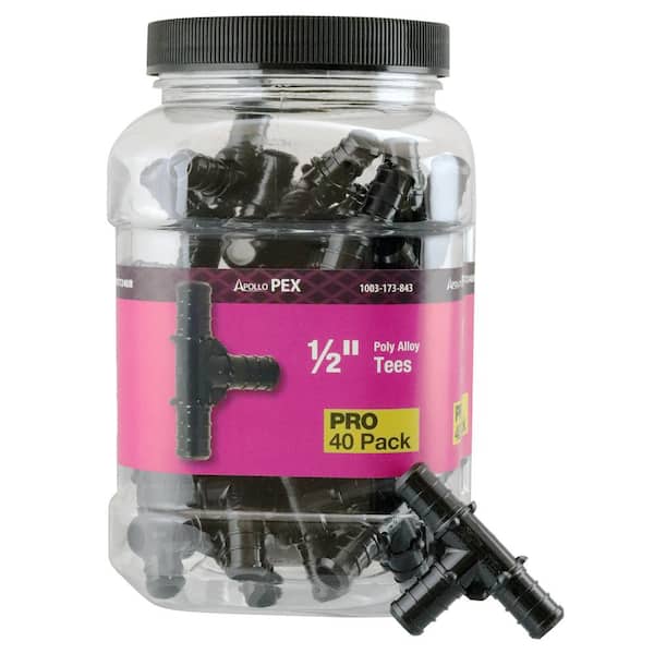 Apollo 1/2 in. PEX-B Barb Poly-Alloy Tee Pro Pack (40-Pack) (2)