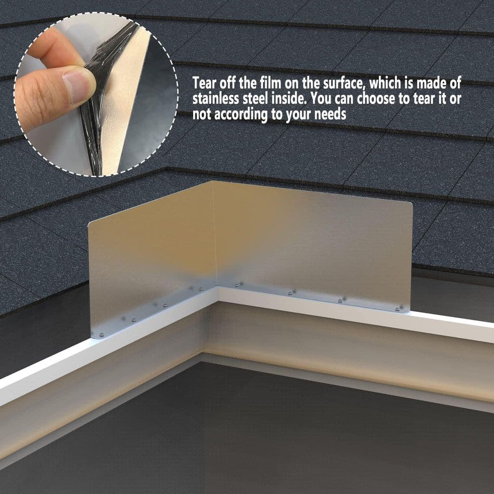 Laybus 15.7 in. x 3.54 in. x 0.78 in. Quality Aluminum Splash Guard, Rain Gutter Valley Roofing Gutter Guards (2-Pack) (3)