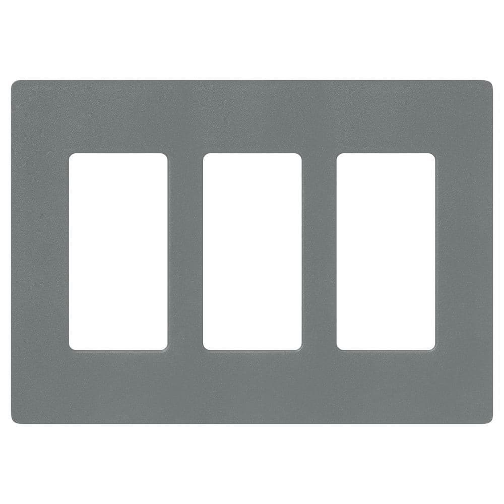 Lutron Claro 3 Gang Wall Plate for Decorator/Rocker Switches, Satin, Slate (SC-3-SL) (1-Pack)