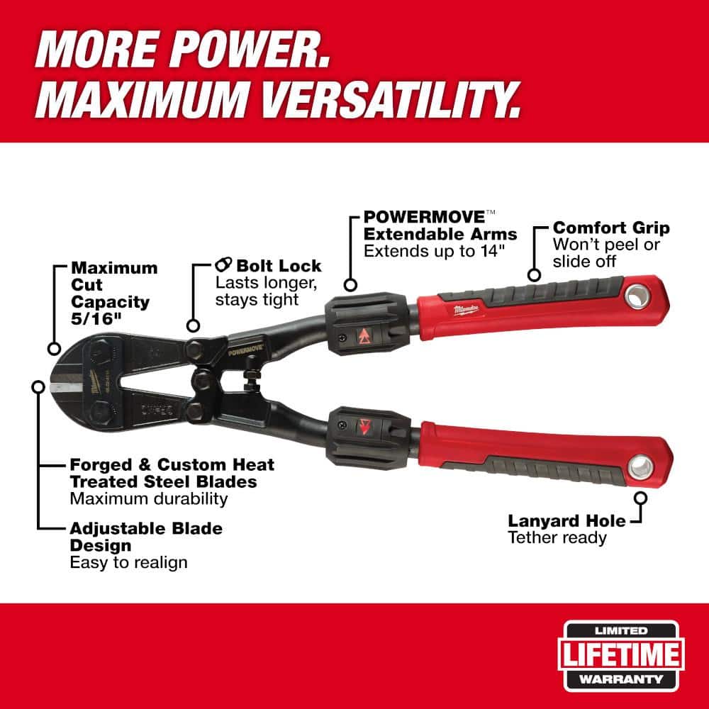 Milwaukee Adaptable Bolt Cutter with POWERMOVE Extendable Handles and 5/16 in. Max Cut Capacity (2)