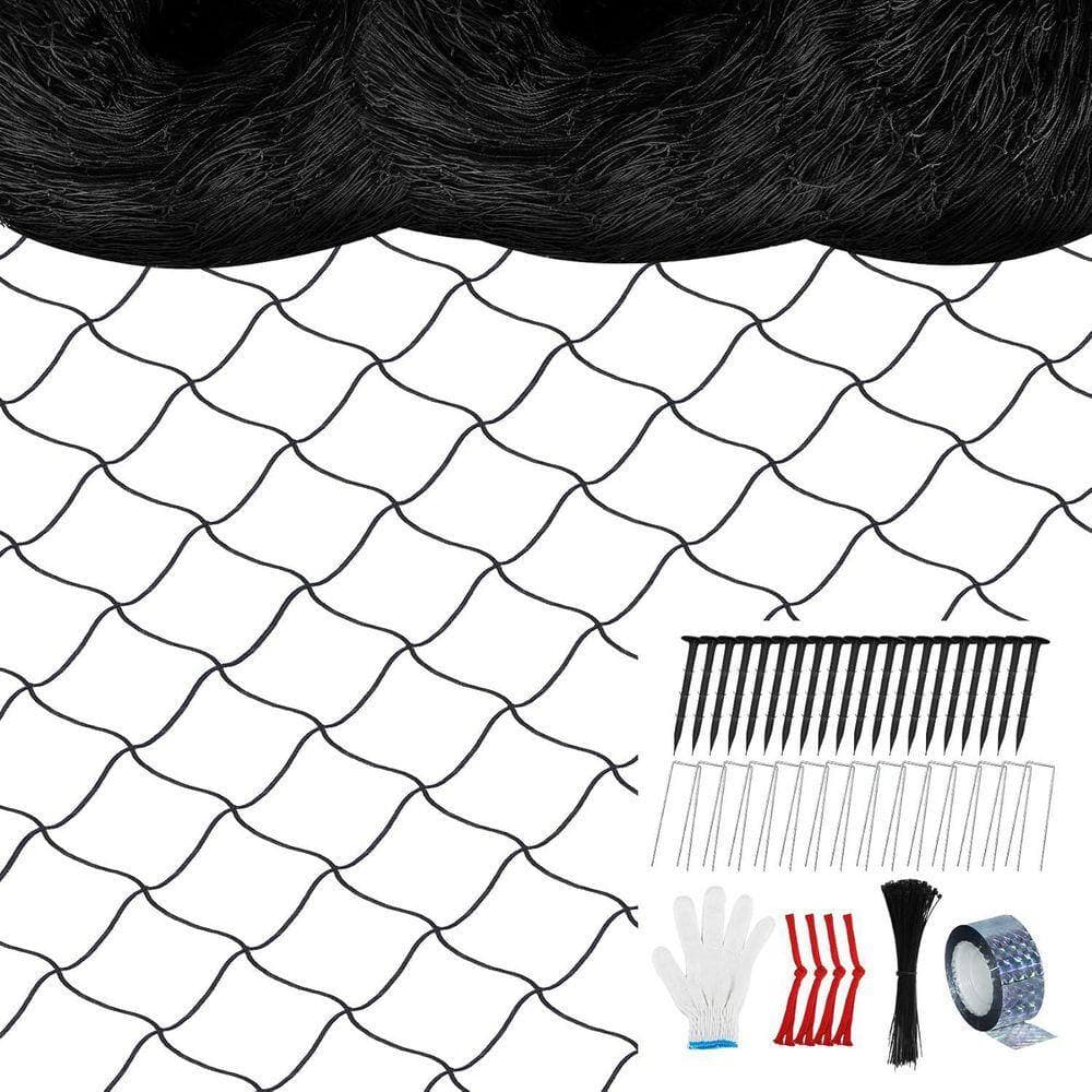 KIWDZFU 50 ft. x50 ft. Garden Bird Netting 2.4 Square Mesh Heavy Duty Nylon Poultry Netting for Chicken Coop & Garden Protection (1)