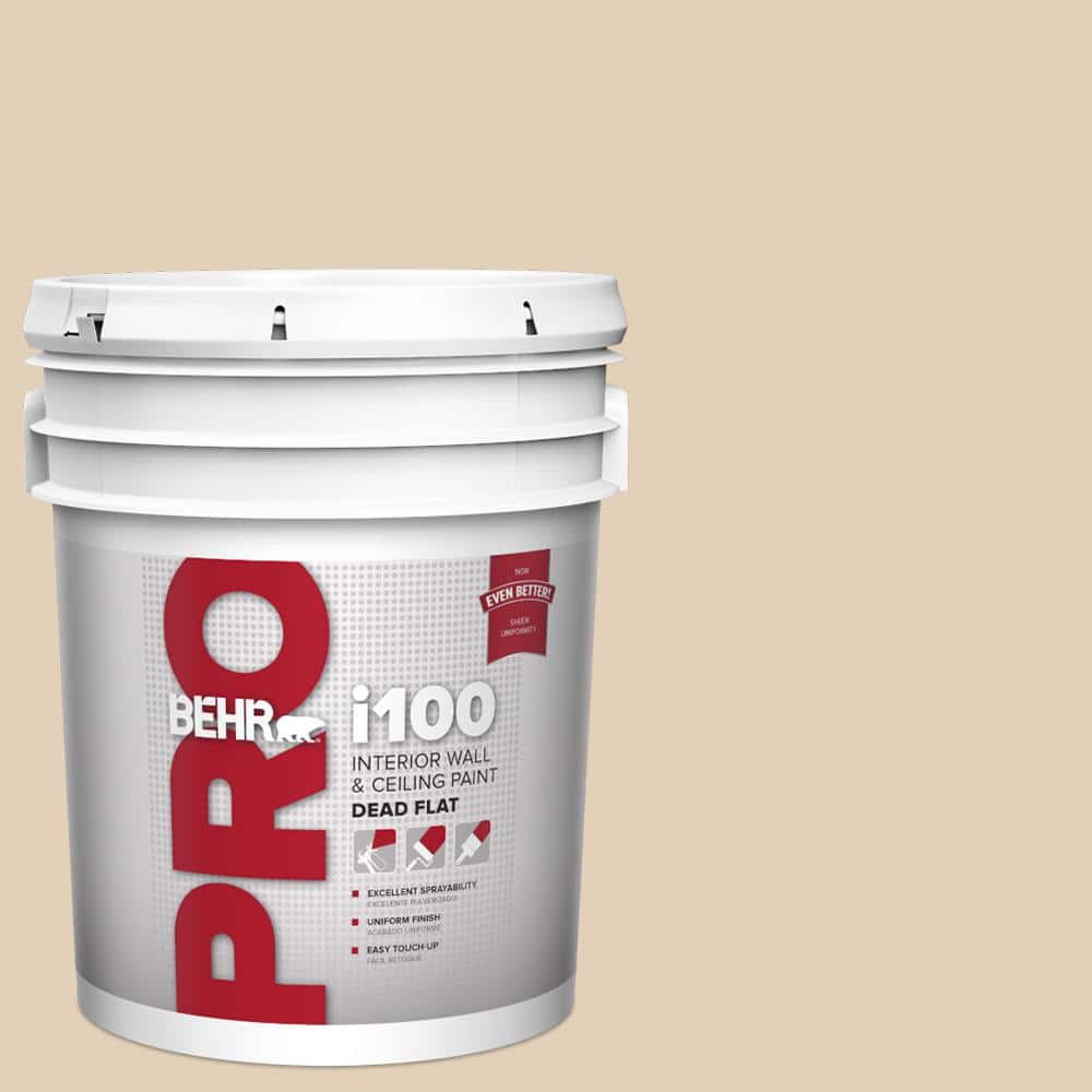 BEHR PRO 5 gal. #PWN-66 Toasted Cashew Dead Flat Interior Paint