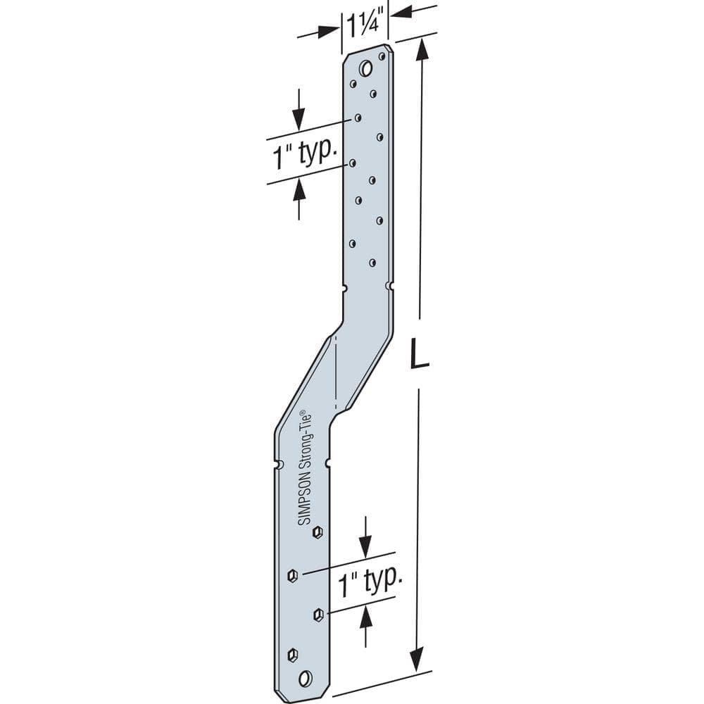 Simpson Strong-Tie MTSM 16 in. 16-Gauge Medium Twist Strap for Masonry (2)