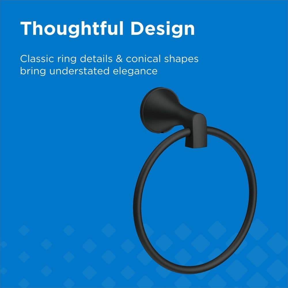 Gerber Windley Wall Mounted Towel Ring in Satin Black (3)