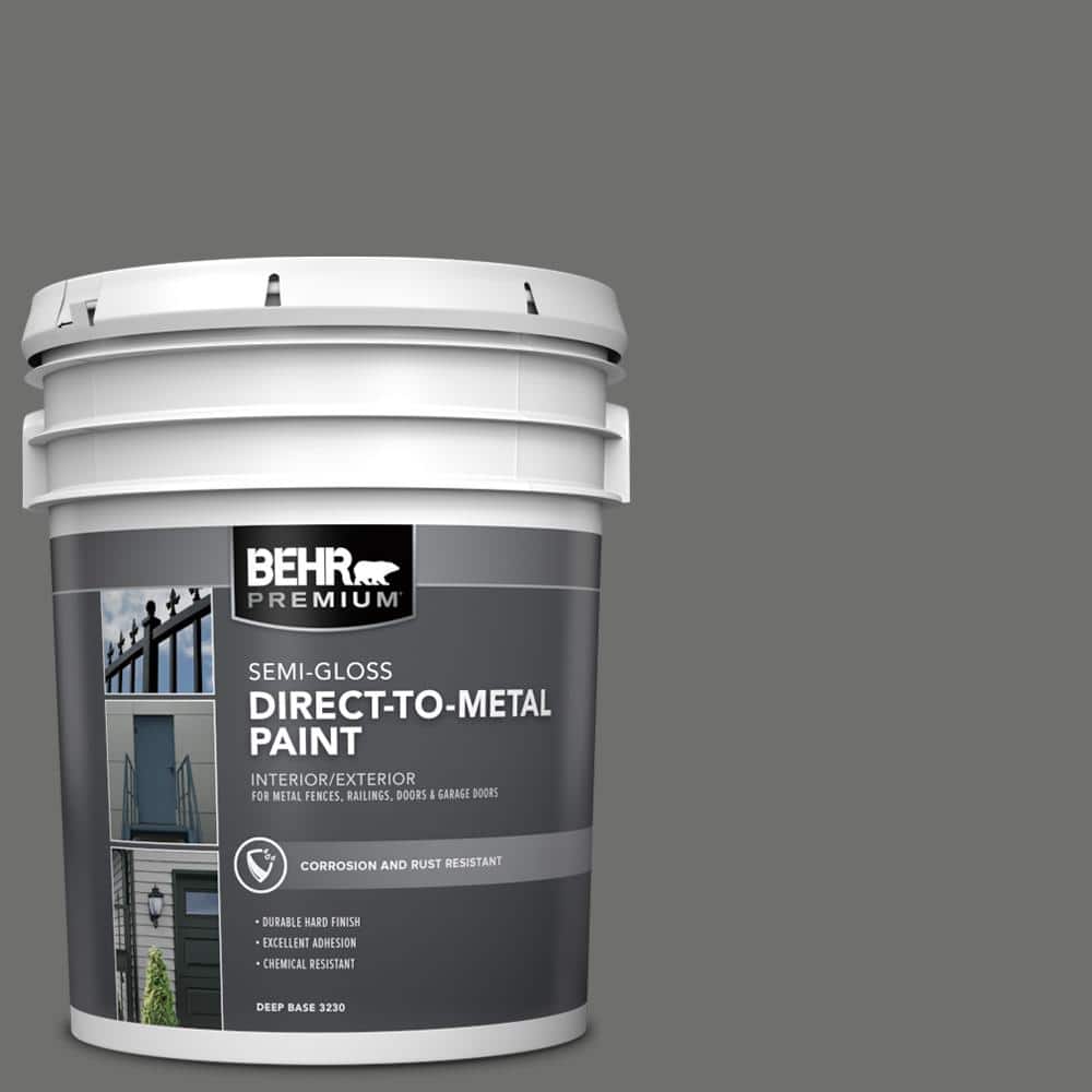 BEHR PREMIUM 5 gal. #HDC-AC-17A Welded Iron Semi-Gloss Direct to Metal Interior/Exterior Paint (1)