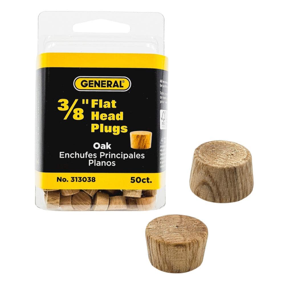 General Tools 3/8 in. Flat Head Oak Plugs
