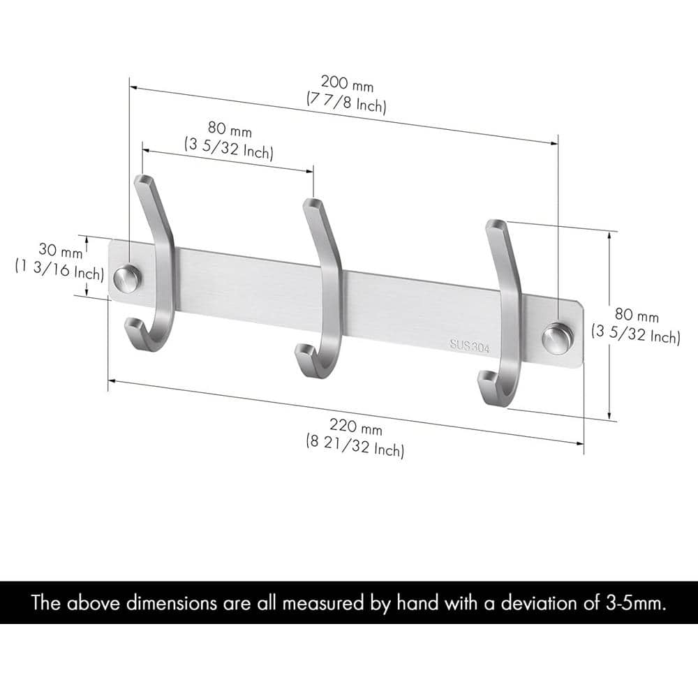 16 GAUGE SINKS Ian 8.7 in . J-Hook Robe/Towel Hook in Brushed Steel 16GS-36124 (3)