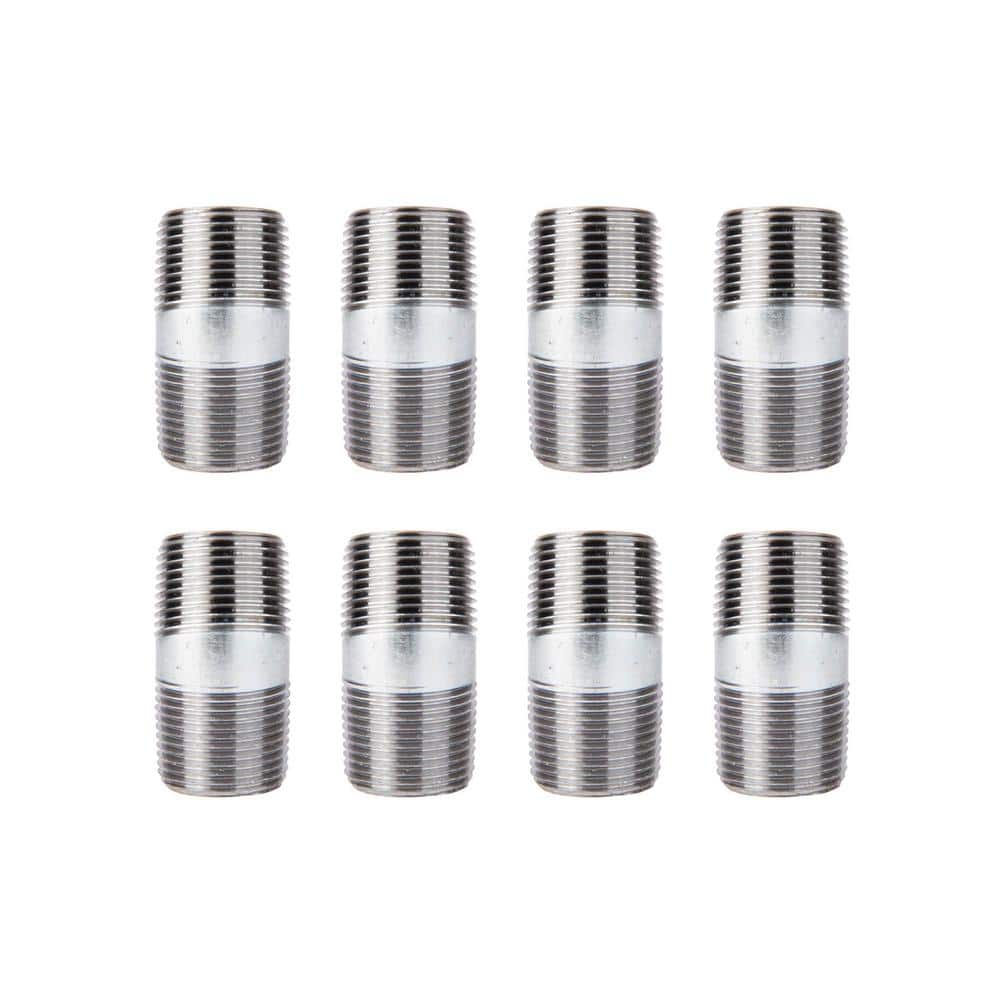 PIPE DECOR 3/4 in. x 2 in. Galvanized Steel Nipple (8-Pack) (1)