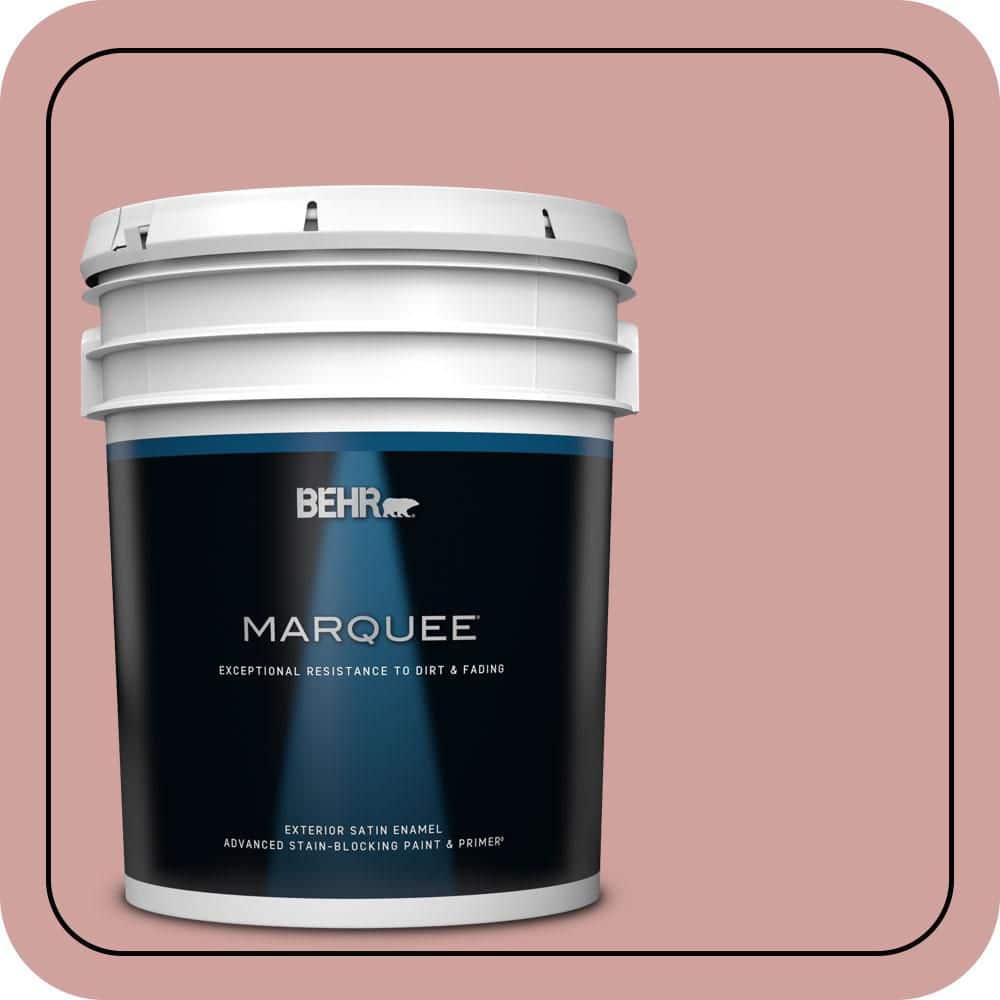 BEHR MARQUEE 5 gal. #S150-3 Rose Pottery Satin Enamel Exterior Paint & Primer