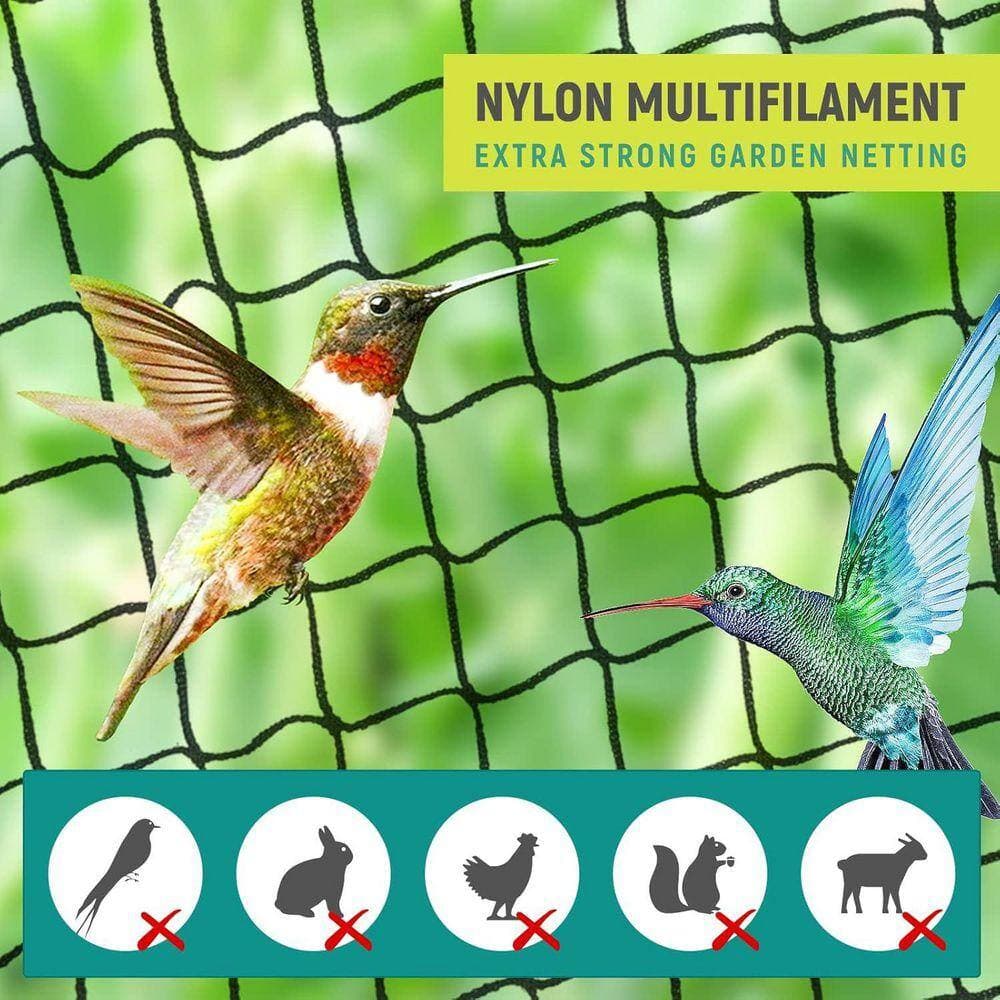 KIWDZFU 25 x 50 ft. Heavy Duty 1 in. Mesh Nylon Bird Netting for Chicken Coop, Garden, Blueberry Bushes, Fruit Trees, Hawk Proof (3)