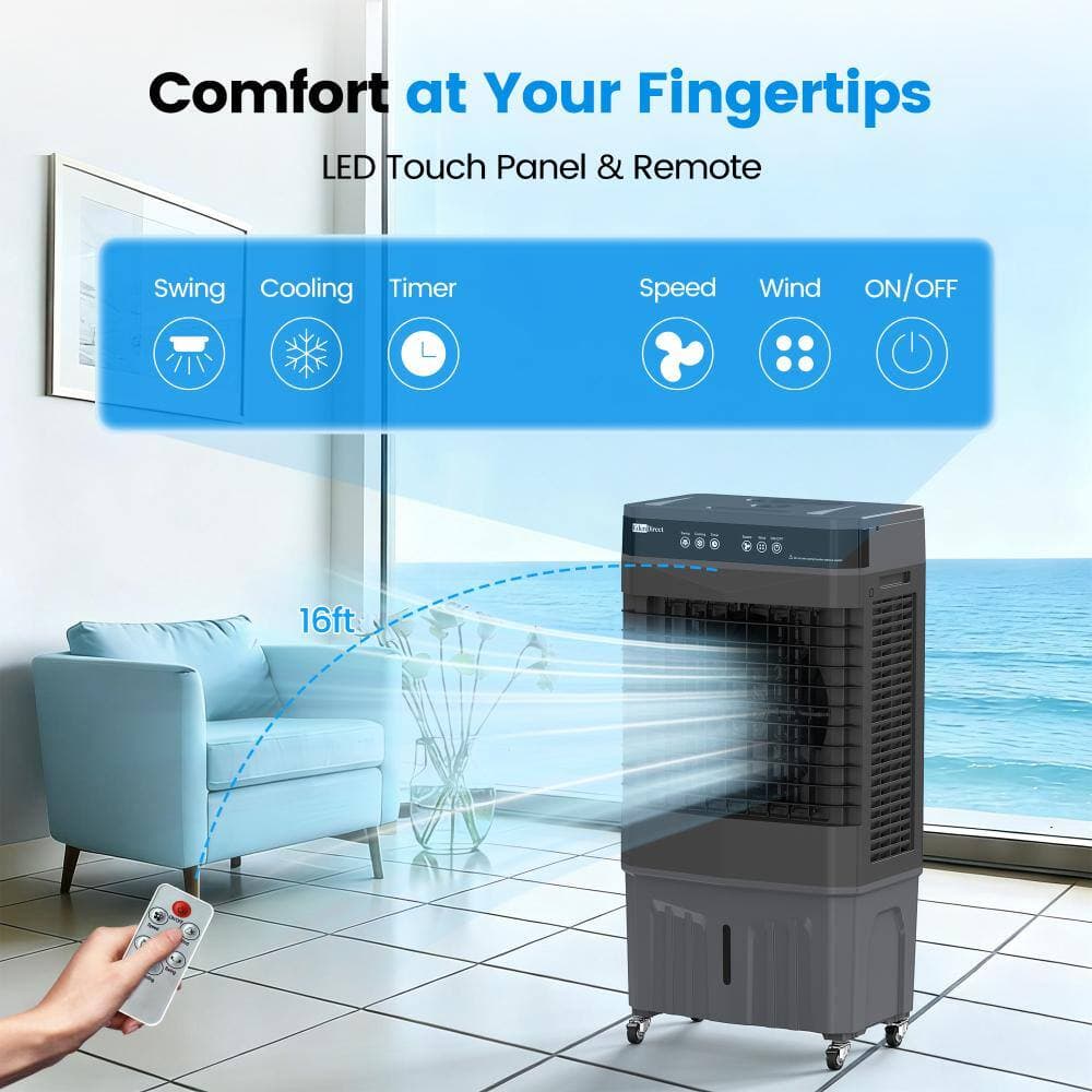 Edendirect 2060 CFM 3-Speed Portable Evaporative Cooler 12H Timer for 550 sq. ft. (3)