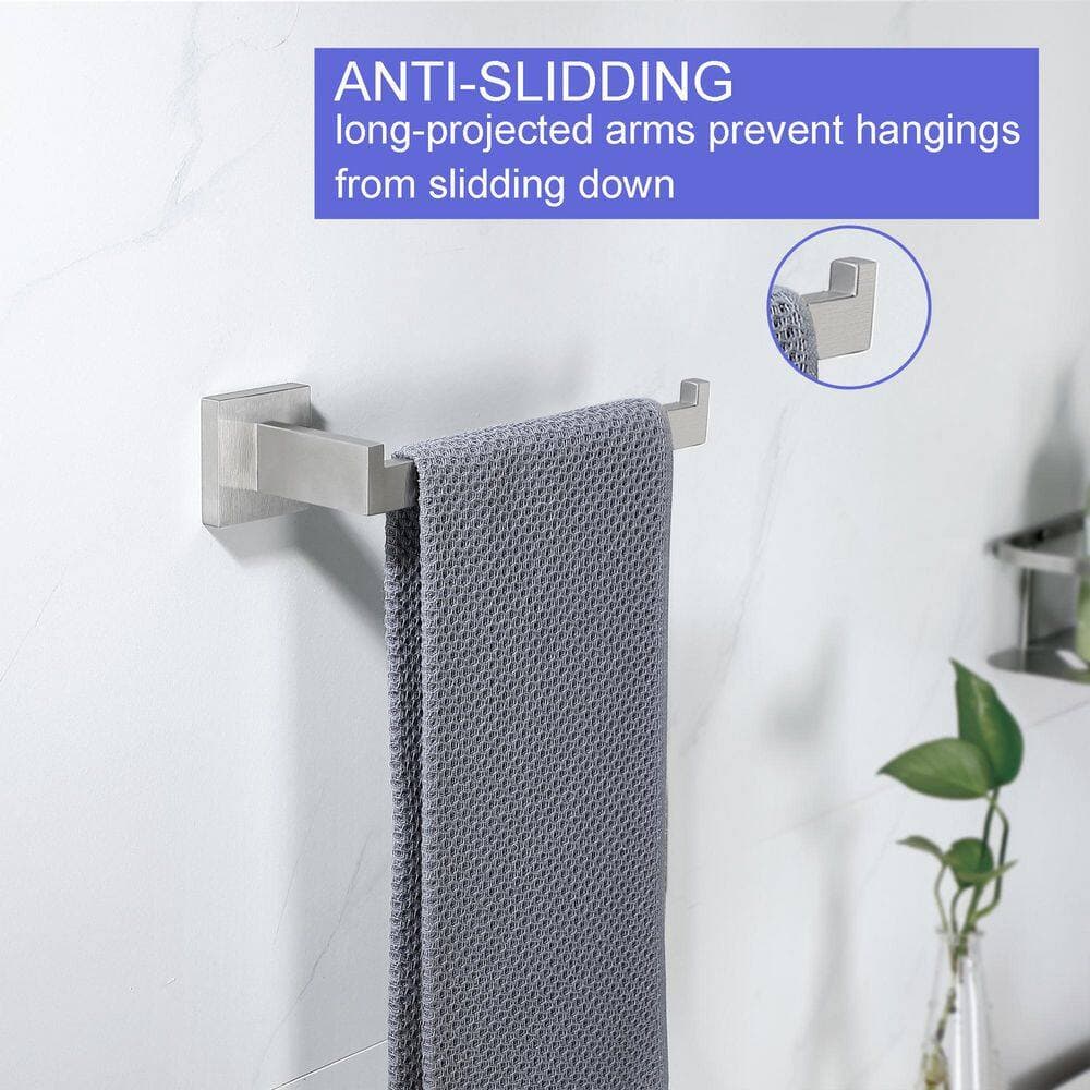 ATKING Bath 9 in. Wall Mounted Towel Bar Stainless Hand Towel Bar Towel Holder in Brushed Nickel (3)